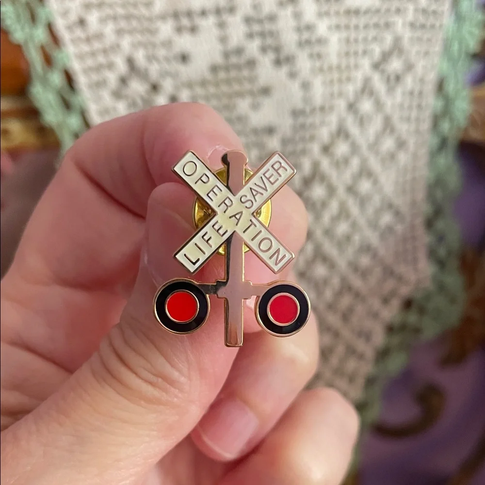 Operation Lifesaver Railroad Tie Tac Lapel Pin